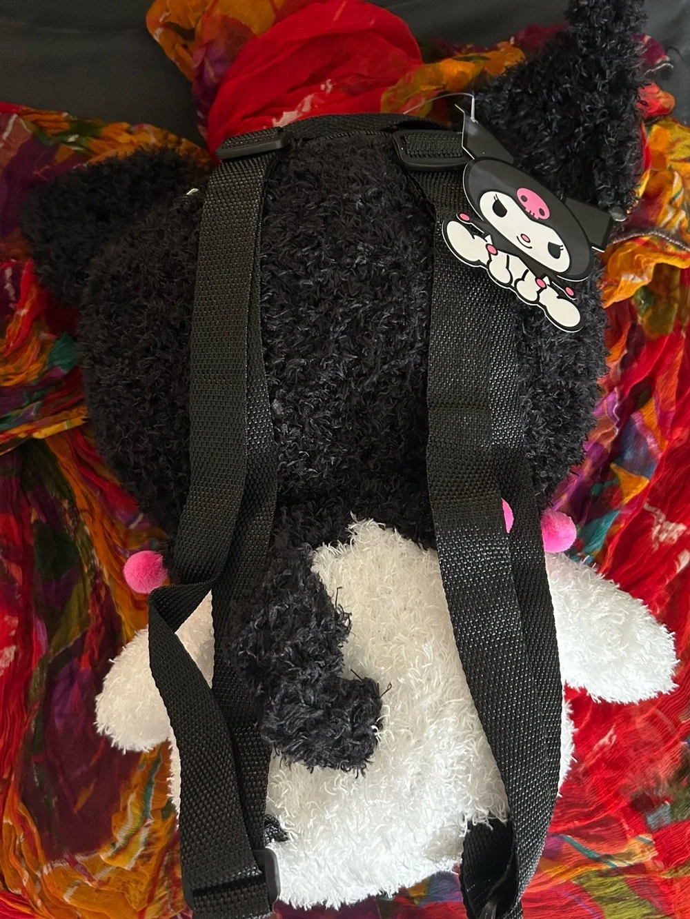 Hello Kitty and Friends Girls 12.5” Kuromi Plush Backpack, Black